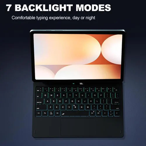 Vista 8 de LAUDTEC - Funda con teclado mágico para Samsung Galaxy Tab S11 / S9 de 11 pulgadas, S10 Lite / S10 FE / S9 FE 5G 10.9 pulgadas, soporte flotante