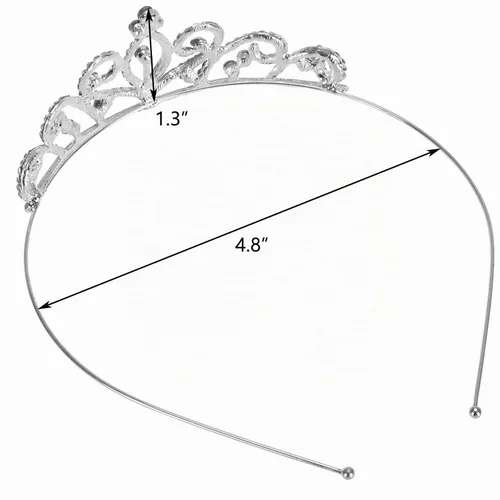 Vista 6 de Hedume Paquete de 6 diademas de corona de tiara de cristal de princesa, accesorios para el cabello con diamantes de imitación brillantes de metal