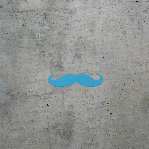 Vista 3 de 2 calcomanías de vinilo impermeables de alta calidad sin fondo para bigote en blanco (azul azul), calcomanías de vinilo impermeables de alta calidad