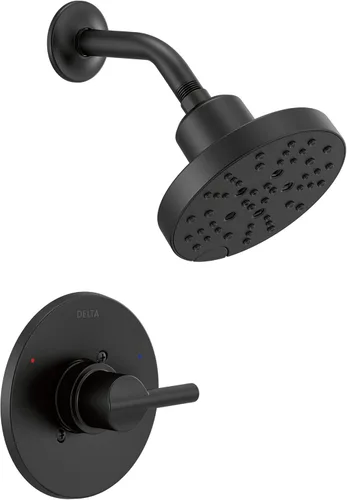 Vista 5 de Delta Faucet Nicoli - Grifo de baño generalizado de 3 agujeros y grifo de ducha Nicoli serie 14 de un solo mango, kit de molduras de ducha