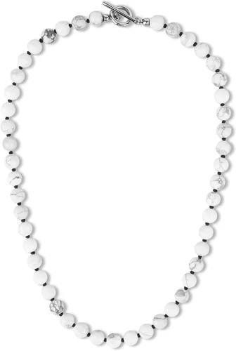 Vista 14 de GAVU Collar con cuentas anudadas a mano para hombre, Collar de cristal para hombres turquesa (African Turquoise)