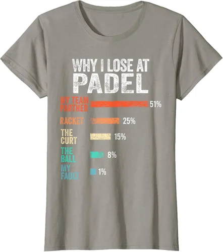 Vista 36 de Why I Lose at Padel Funny Game Padel Hombres Mujeres Camiseta de Padel