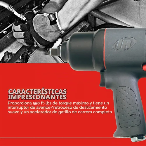 Vista 3 de Ingersoll-Rand 2130 llave de impacto neumática de uso pesado de 1/2 pulgada Cuenta con una salida de par de hasta 650 pies-libras, ideal