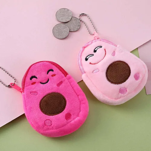 Vista 5 de Monederos de felpa a la moda para niños pequeños monederos de peluche de aguacate lindo bolso de mano para mujeres niños y niñas mini bolso de mano