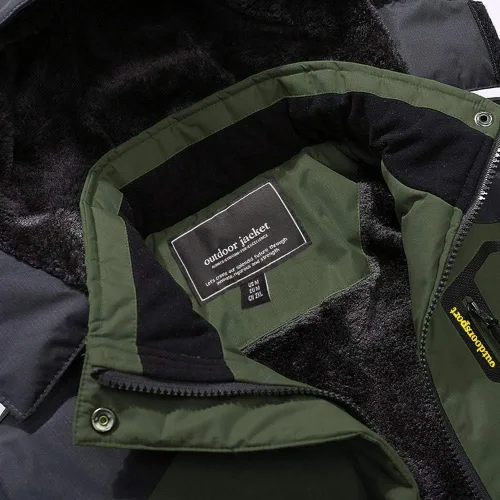 Vista 3 de MAGCOMSEN - Chaqueta de invierno para hombre, impermeable, abrigada, con forro polar y múltiples bolsillos