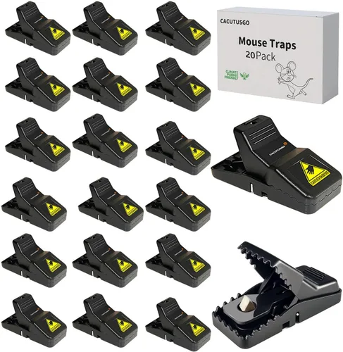 Vista 8 de Trampa reutilizable para ratones para interiores, paquete de 12 unidades, dispositivo de control de roedores de plástico fácil de configurar