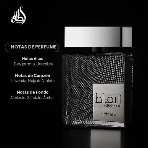 Vista 4 de Lattafa Perfumes Suqraat para hombre Eau de Parfum Spray, 3.4 onzas