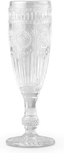 Vista 8 de WEDDINGSTAR Copa de Champán de Estilo Vintage de Vidrio Prensado 6oz - Azul