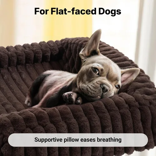 Vista 5 de Veehoo Cama elevada para perros con cojín de cojín, sofá cama de felpa esponjosa para perros pequeños, gatos, cuna elevada lavable para mascotas