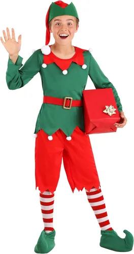 Vista 2 de Disfraz de elfo de Papá Noel para niños