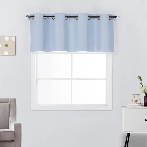 Vista 23 de Rooney Cortinas cortas negras para ventana, cortinas opacas con aislamiento con ojales, para cocina, sótano, oficina, 2 piezas, 30 x 36 pulgadas por