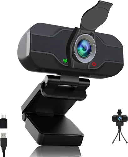 Vista 9 de Cámara web XPCAM HD 1080p con micrófono, cámara web USB para computadora portátil y PC Webcam with Cover/Tripod,110°FOV Wide Angle,Plug and Play