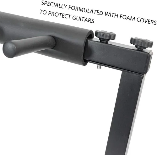 Vista 5 de Soporte de bajo para múltiples guitarras con soporte plegable (5 espacios)