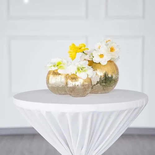 Vista 8 de Efavormart - Florero de cristal agrietado dorado de 4.5 pulgadas, florero de burbujas