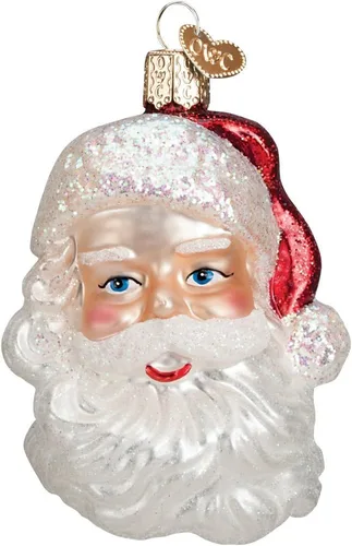 Vista 10 de Old World Christmas - Adorno de Santa tonto pequeño de vidrio soplado para árbol de Navidad, decoración festiva hecha a mano, colección de Santa