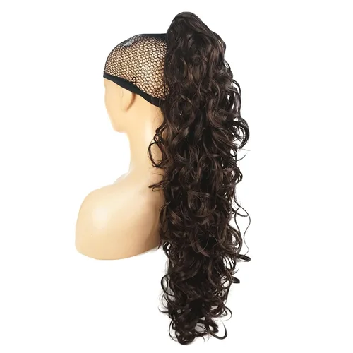Vista 11 de Lydell 30" largo rizado peinado clip en garra cola de caballo extensión pelo sintético postizo 9.88 oz con un clip de mandíbula/garra (negro)