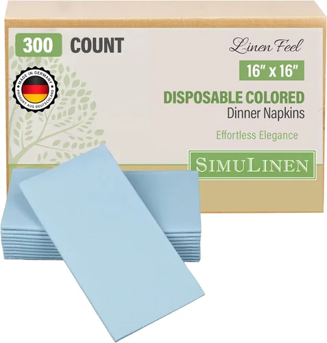 Vista 13 de SimuLinen Servilletas de Papel Desechables con Sensación de Lino Rosa Antiguo Rosa Empolvado – Servilletas de Cena de Boda Tipo Tela, Papel de Lujo