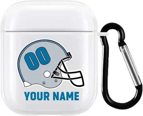 Vista 21 de Funda de casco de fútbol con nombre y número para Apple AirPods de 2ª y 1ª generación, regalo personalizado para fanáticos de los deportes de Arizona