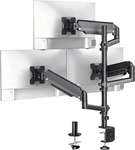 Vista 11 de WALI - Soporte de escritorio para monitor dual para pantallas de 17-32 pulgadas, brazos de monitor dual para 2 monitores, soporta hasta 19.8 lbs