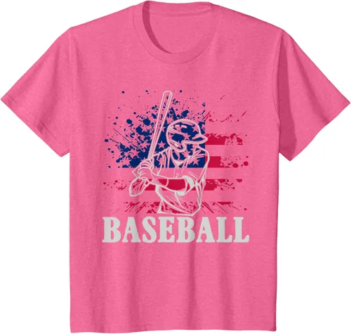 Vista 57 de Camiseta de béisbol deportiva estadounidense con bandera estadounidense, Negro, S