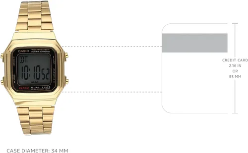 Vista 4 de Casio Reloj - A178WGA1A (Talla Hombre), Reloj de cuarzo, cronógrafo, digital, movimiento de cuarzo
