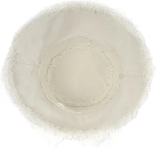 Vista 3 de Zylioo Sombrero de cubo con flecos de talla grande para cabezas grandes Beige