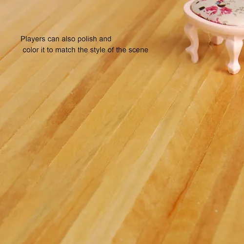 Vista 6 de Gaeirt Tabla de suelo de casa de muñecas, corta libremente suelos en miniatura de madera maciza firme y resistente autoadhesivo para decoración