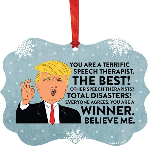 Vista 60 de Andaz Press Presidente Donald Trump Fancy Frame Recuerdo Adorno de Navidad Regalo de broma Ejecutivo de Cuenta, 1 paquete, Divertidas Ideas