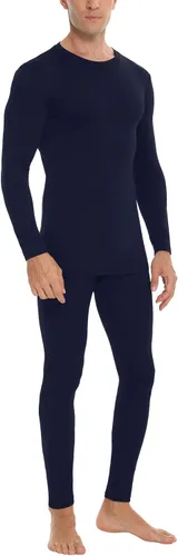 Vista 2 de Daupanzees Conjunto de ropa interior térmica ultra suave para hombre, elástico, ligero, con forro polar largo