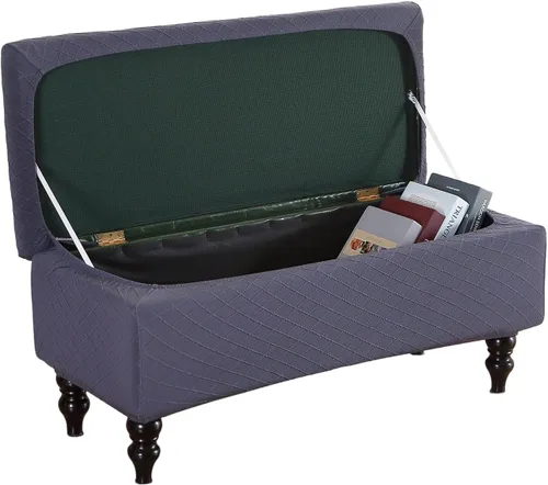 Vista 19 de FUANGUI Funda para Otomán Elástica de Almacenamiento Funda para Banco Otomán Impresa Plegable Banco de Almacenamiento Funda para Otomán Reposapiés