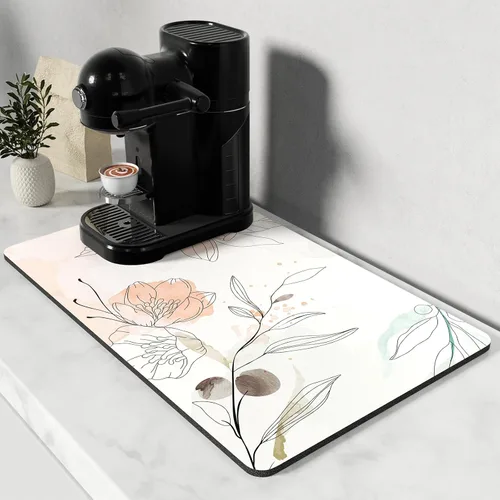 Vista 41 de Rnivvi Tapete de secado de platos para encimera de cocina, 16 x 18 pulgadas, bonita almohadilla de secado absorbente resistente al calor con goma