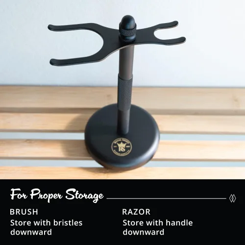 Vista 5 de RoyalShave - Soporte para afeitar y cepillo de seguridad, con recubrimiento en polvo, color negro
