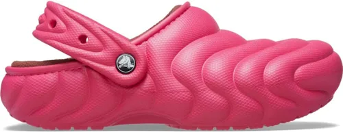 Vista 8 de Crocs Zuecos Unisex para Adultos Classic Lined Overpuff y Geometric Fuzzy Azul medianoche