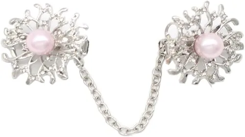 Vista 2 de HZYFP OY - Clips de cárdigan para suéter de perlas falsas para cuello de perlas y chal, clip antiguo para ropa para mujer
