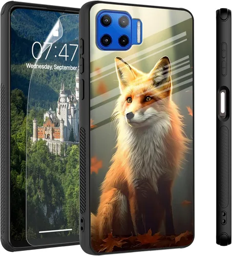 Vista 50 de Funda para Motorola Moto Edge 2022, cubierta trasera de vidrio templado con protector de pantalla, funda protectora a prueba de golpes para Motorola