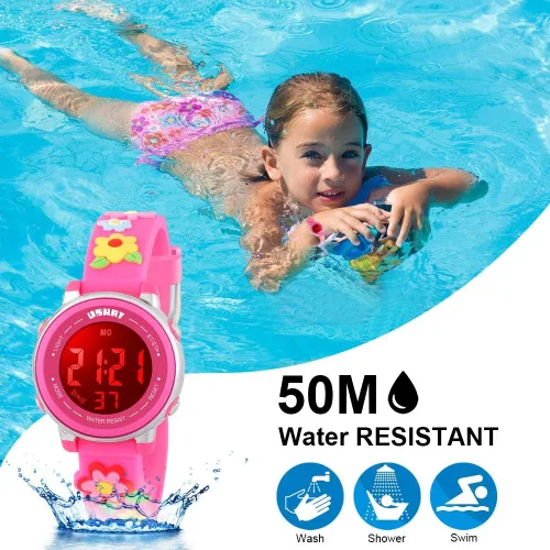 Vista 4 de Kids Watch 3D Cartoon Toddler Wrist Digital Watch Waterproof 7 Color Lights with Alarm Stopwatch for 3-10 Year Boys Girls Little Child
