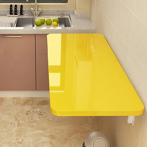 Vista 8 de Mesa plegable para montar en la pared, mesa de trabajo plegable, mesa plegable para lavandería, mesa de pared estable y resistente para Blanco