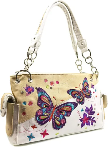 Vista 3 de Zelris Mariposa flor temporada bordado mujeres ocultar llevar bolso cartera conjunto
