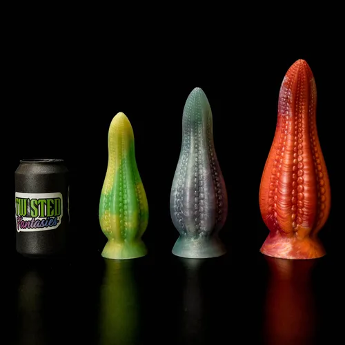 Vista 4 de Dakken - Consolador con ventosa de tentáculo, diseño de mármol negro/blanco, hecho a mano en los Estados Unidos, juguetes sexuales para adultos (XL)