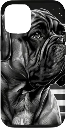 Vista 26 de iPhone 16 Bullmastiff Dog Black And White American Flag Bullmastiff Case