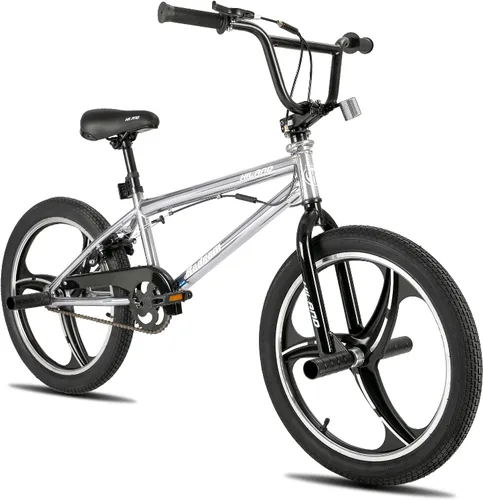 Vista 15 de Hiland - Bicicleta BMX de 20 pulgadas para niños y niñas de 5 a 12 años, giro de 360 grados, 4 clavijas, bicicleta BMX de una velocidad para niños