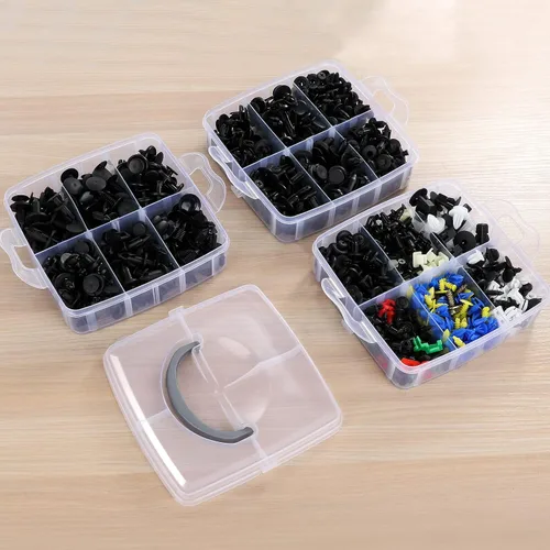 Vista 8 de Kit de 835 piezas de clips de retención y sujetadores de plástico para automóvil - 24 tamaños de clips de nailon para parachoques y guardabarros