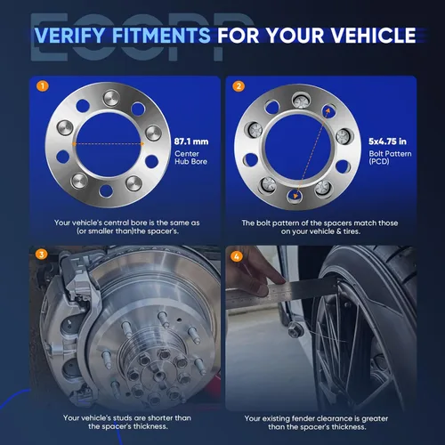 Vista 6 de ECCPP Espaciadores de rueda de 5 lengüetas de 1 pulgada (0.984 in) de 5 x 4.75 a 5 x 4.75 pulgadas, se adapta a Chevrolet Corvette 1984-2019