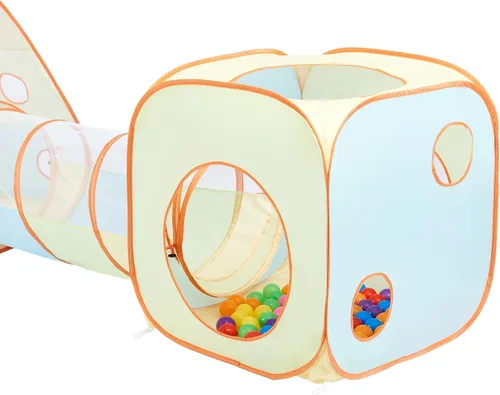 Vista 5 de UTEX Tienda de campaña desplegable 3 en 1 con túnel, pozo de pelotas para niños, niñas, bebés y niños pequeños, casa de juegos para interiores