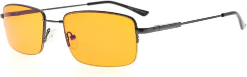 Vista 7 de Eyekepper Lentes de luz azul para hombre, para dormir mejor el 97% con bloqueo de luz azul, lentes de titanio con memoria flexibles, lentes teñidas