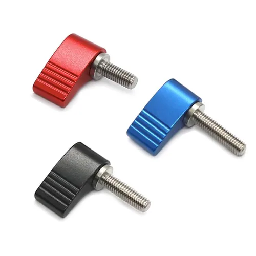 Vista 3 de Tornillos M6 con mango Tornillos de pulgar roscado macho Perilla giratoria Tornillo de pulgar ajustable Perilla giratoria con ala única, 2 piezas