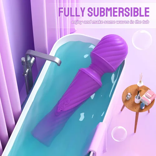 Vista 7 de Potente mini vibrador de tamaño de bolsillo, MEANINS Verna, vibrador de varita con cabeza flexible, varita vibradora con motor silencioso, silicona