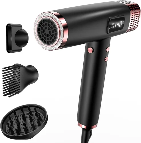 Vista 10 de MESCOMB Secador de pelo de viaje de doble voltaje con difusor, 1875W iónico, negro Fast Drying, Frizz Control, 3 Speeds, 0.77-lb Low Noise Design