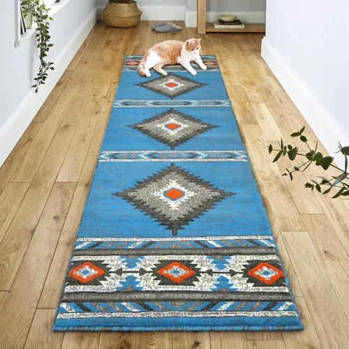 Vista 22 de YHSF South West - alfombra nativa americana del suroeste, fácil de limpiar, gruesa, suave y duradera, alfombra tribal inspirada en indios americanos