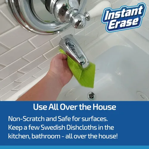 Vista 6 de Paños de cocina suecos reutilizables, paños de cocina ultra absorbentes para cocina, baño, lavar platos y más - Esponjas de celulosa - Paquete de 12